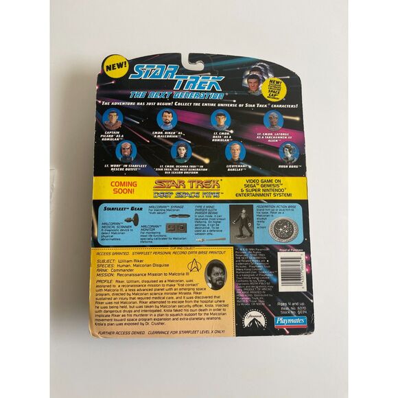 Star Trek TNG Cmdr WIL RIKER as Malcorian Alien Action Figure SPACE CAP MOC 1994 - Picture 4 of 7